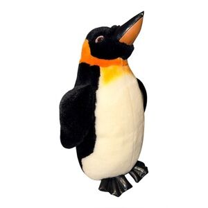 Sea World Emperor Penguin Stuffed Animal Plush Soft Black White 11" EUC